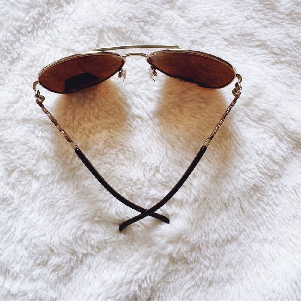 Brooklyn Brown Sleek Aviator Sunglasses - Picture 3 of 10